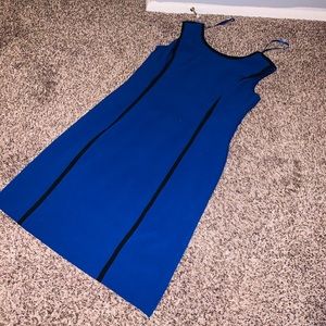 Black and blue pencil dress
